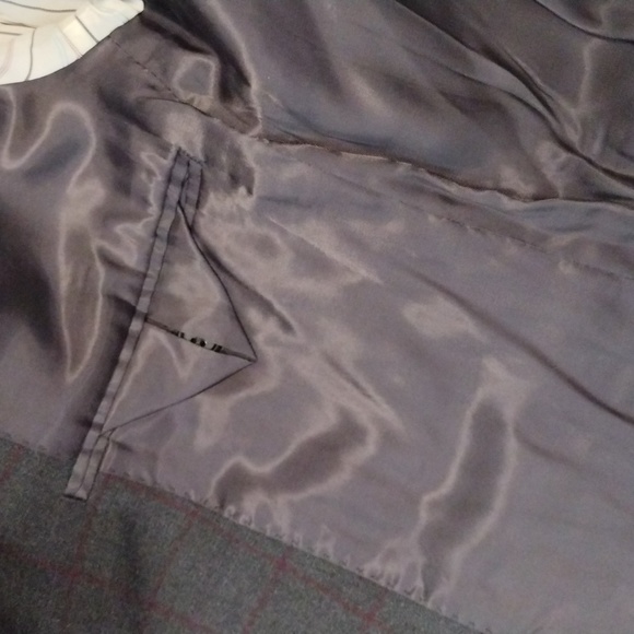 Ralph Lauren Blazer Jacket 14R Stretch 2 Buttons Gray with Burgundy Lines - Picture 11 of 11